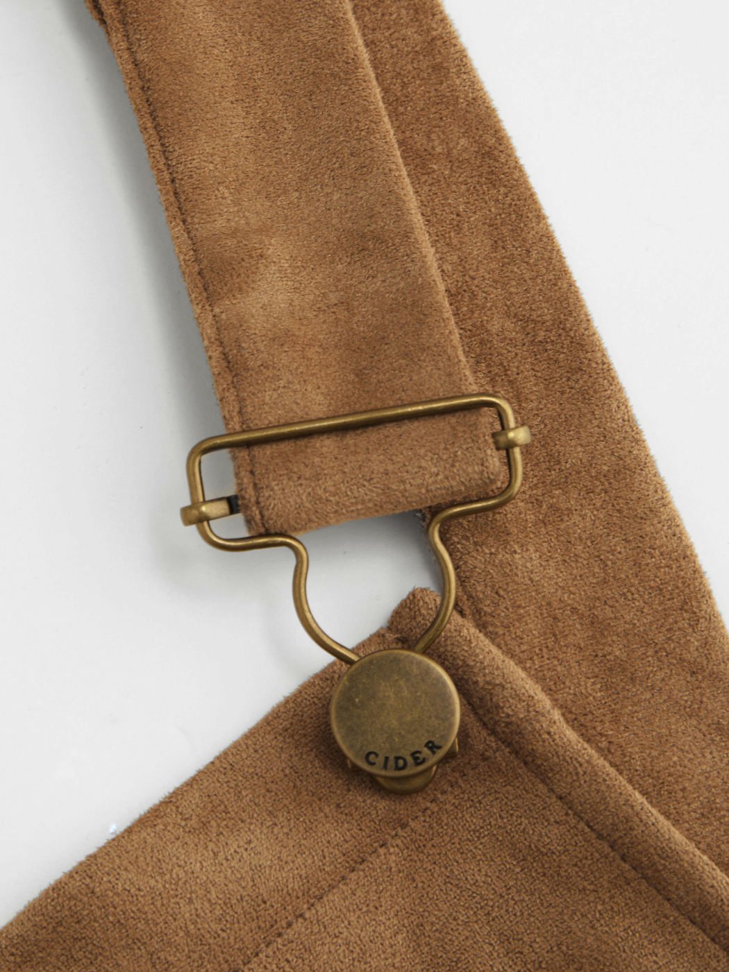 Suede Square Neck Buckle Up Pinafore Mini Dress Curve & Plus
