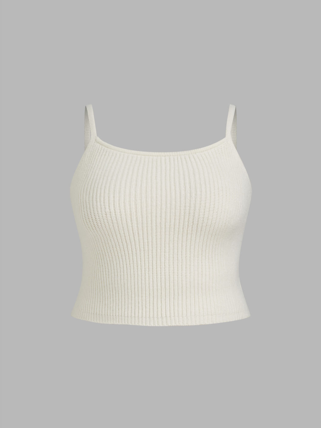 Knit Collar Oversized Crop Top & Cami Top Curve & Plus