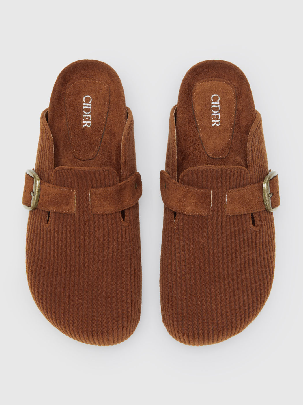 BUCKLE CORDUROY MULE FLATS