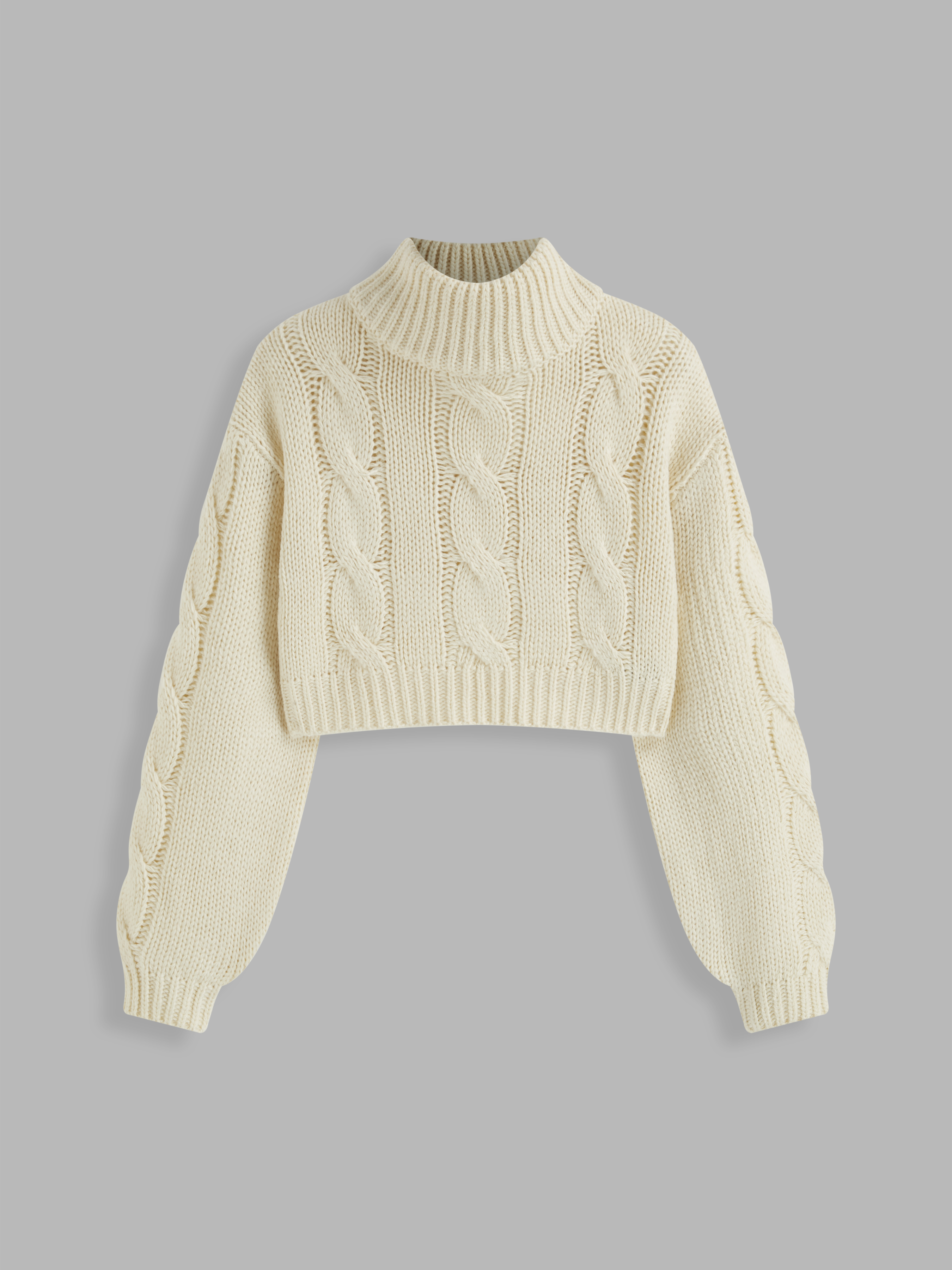 ル シェル ブルー - LE CIEL BLEU | Chunky Cable Knit-Gray-36