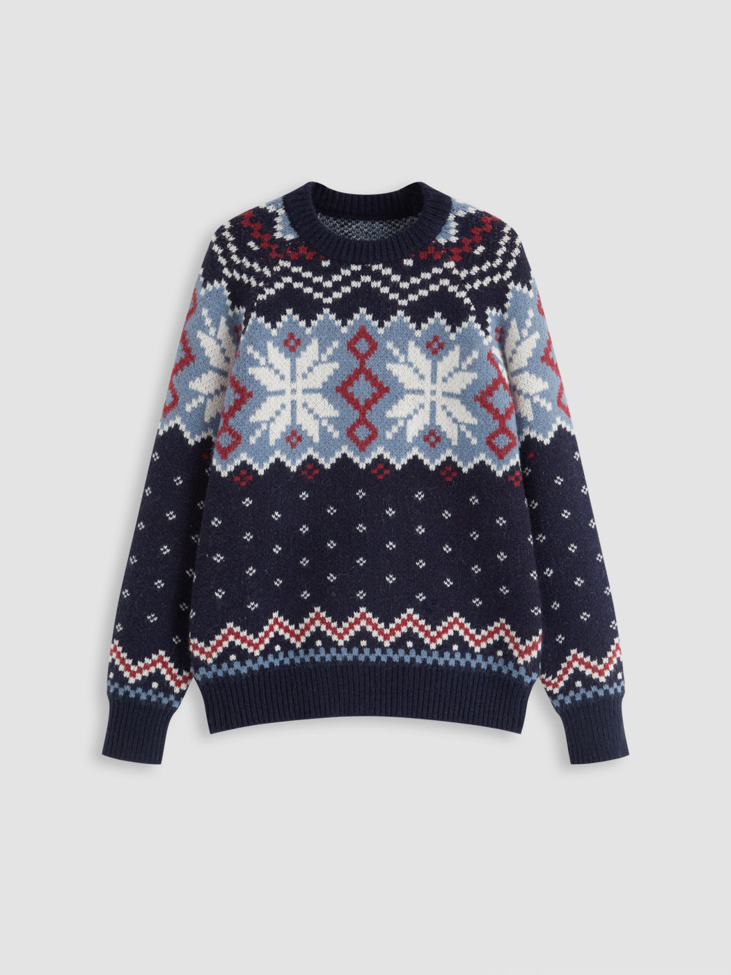 Knit Round Neck Aztec Fair Isle Sweater