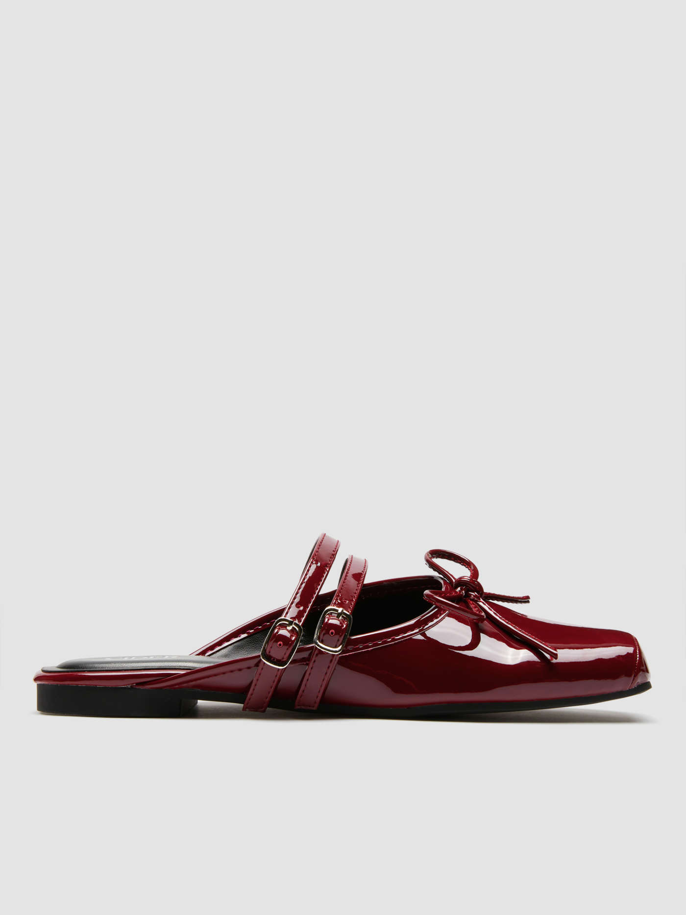 BOWKNOT SQUARE TOE DOUBLE STRAP MULES For Daily Casual