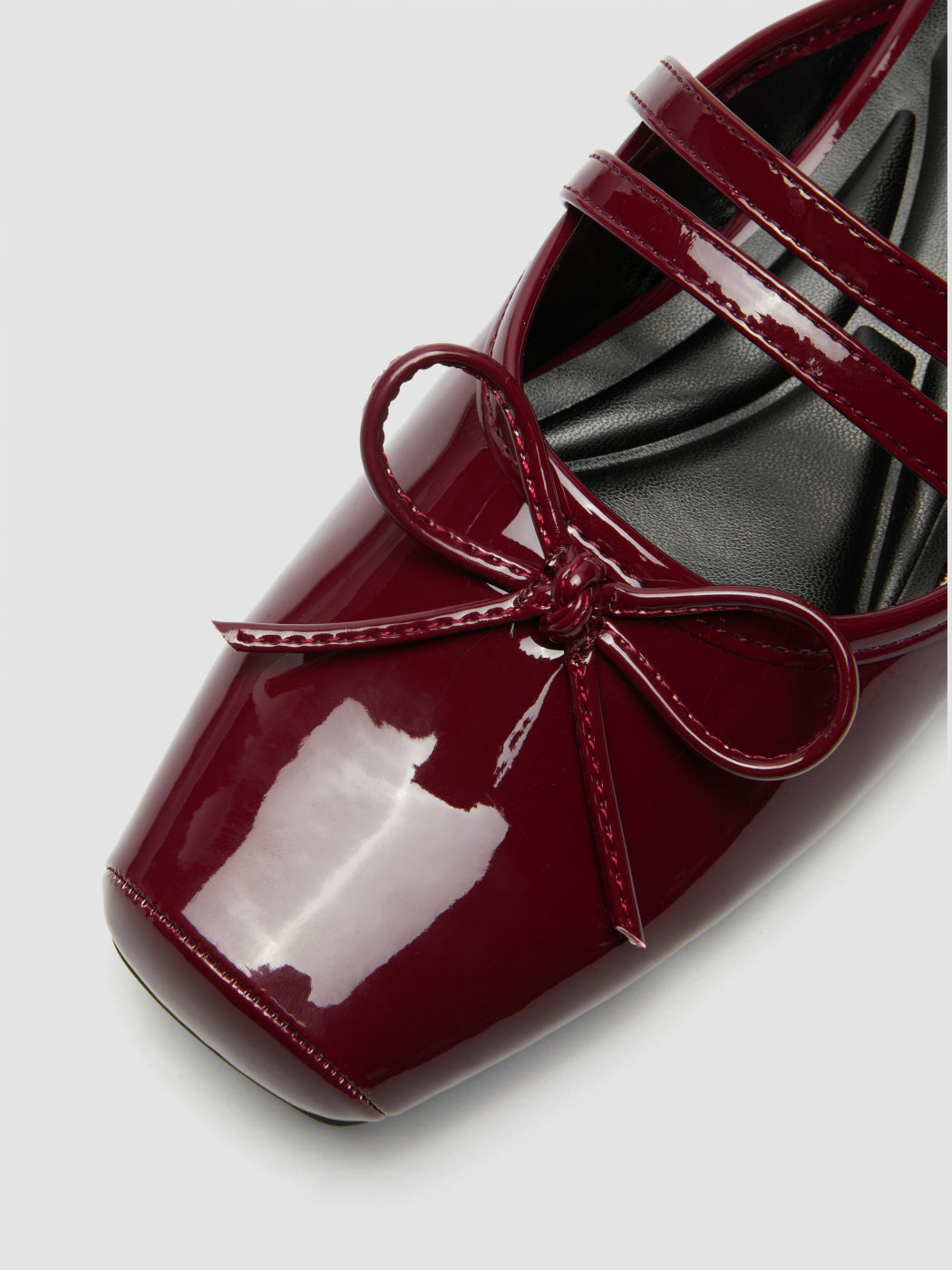 BOWKNOT SQUARE TOE DOUBLE STRAP MULES