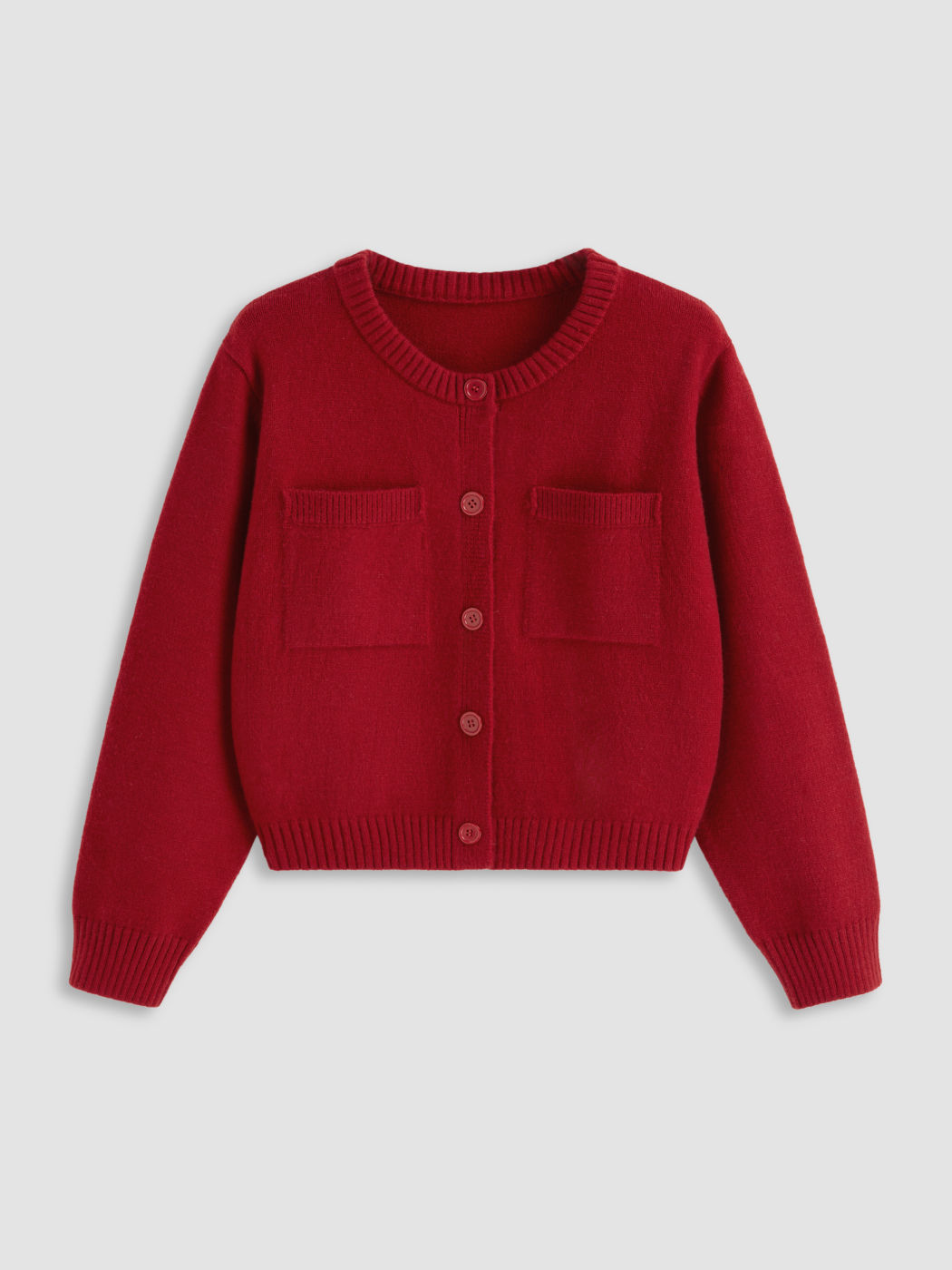 Knit Round Neckline Cardigan Curve & Plus