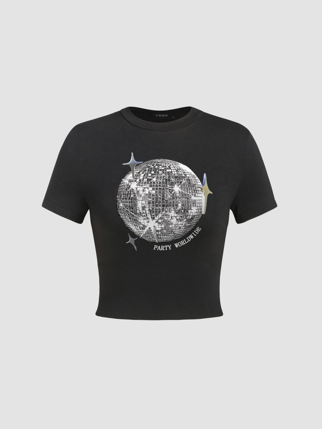 Party Worldwide Round Neckline Graphic Short Sleeve Tee