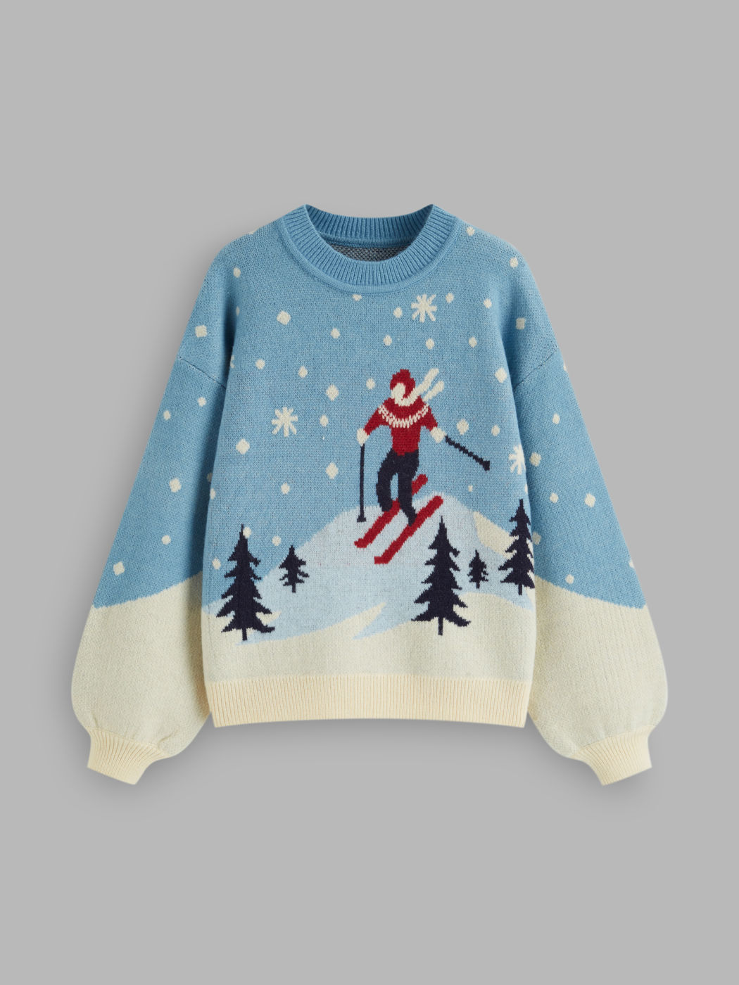 Knit Ski Graphic Oversized Sweater