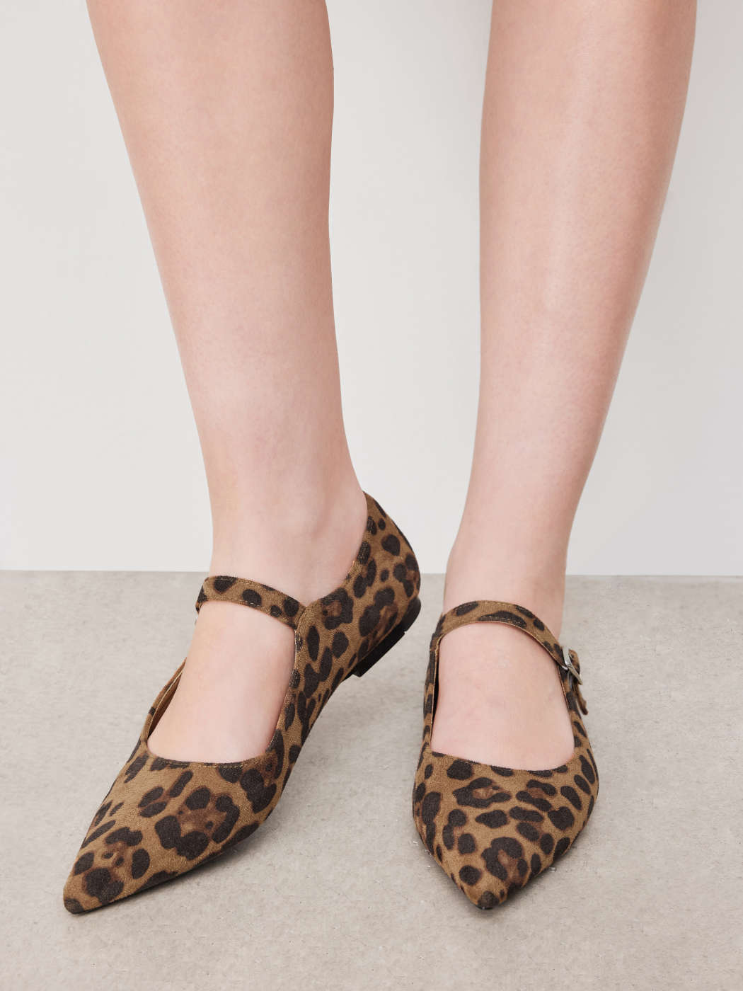 LEOPARD PRINT POINTED TOE FLATS For Daily Casual Coffee Shop Work