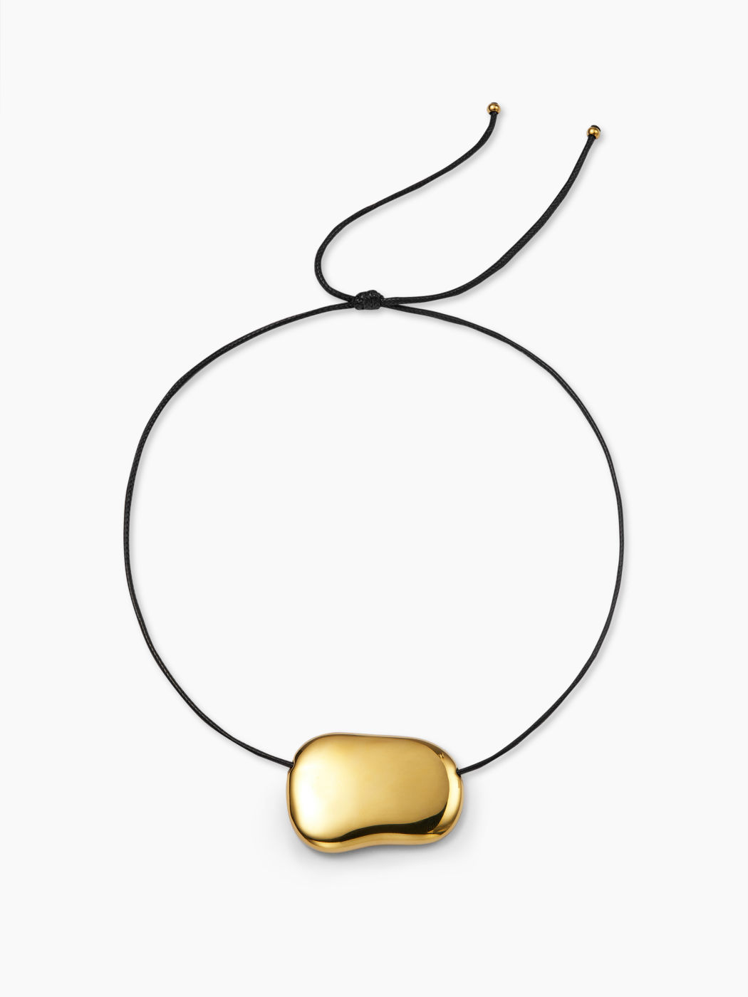 GLOSSY BEAN ADJUSTABLE PENDANT NECKLACE
