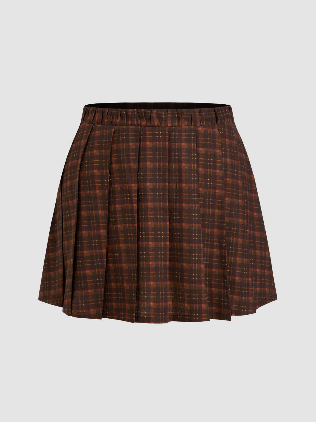 Pattern Brown Plaid Skirt 5xl Stylish S-5XL Long Skirts Women High