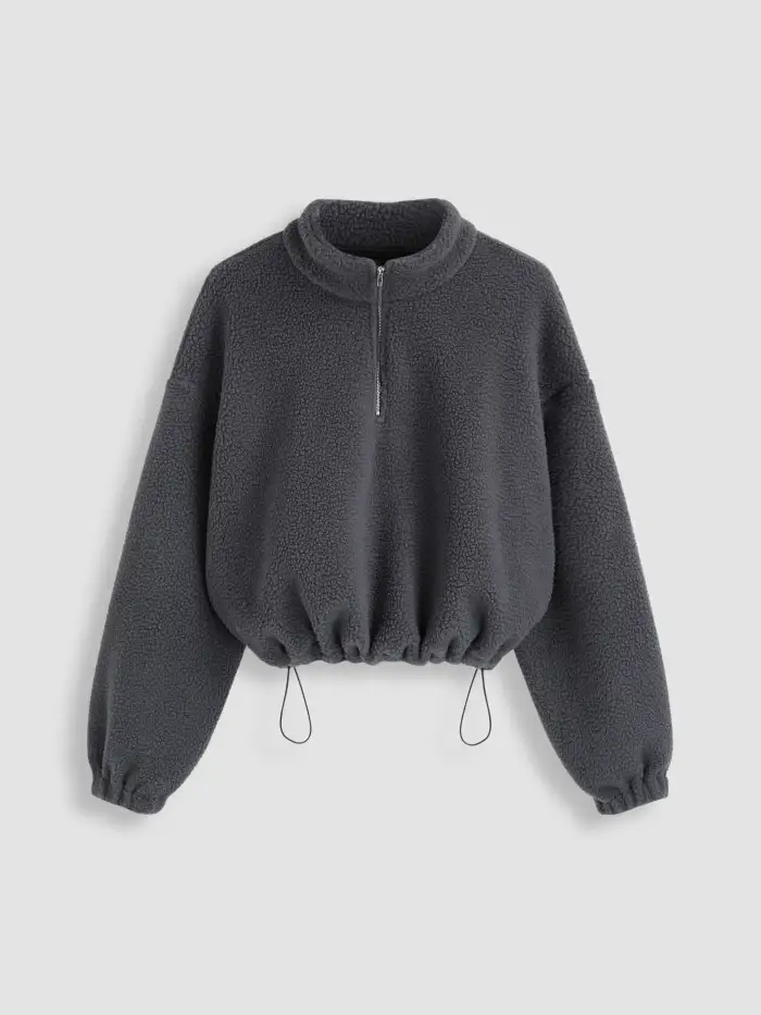 Oversize Sudadera Cuello Alto Cremallera Forro Polar Sudadera Con Cuello  Alto Y Cremallera Oversize Curvy