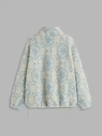 Bedruckte Fleece-Reißverschlussjacke