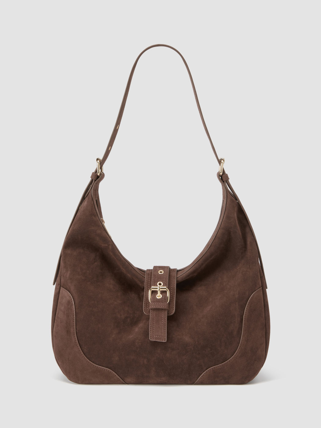 BUCKLE SUEDE TOTE BAG