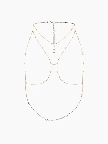 Rhinestone Layered Beaded Körperkette