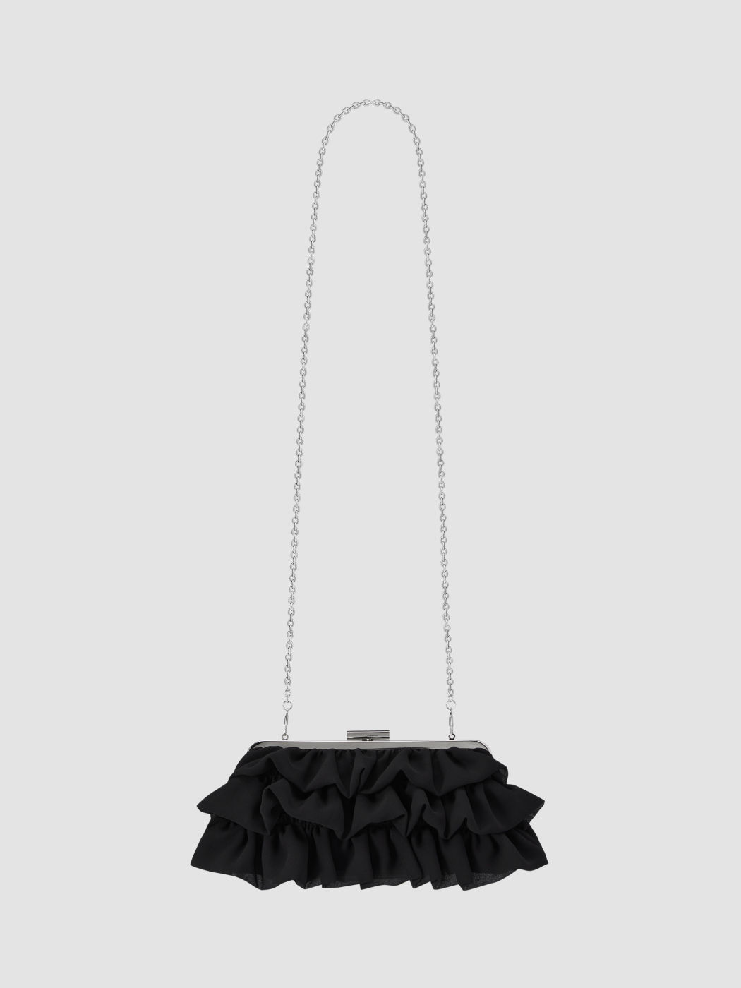 RUFFLE TRIM CLUTCH BAG