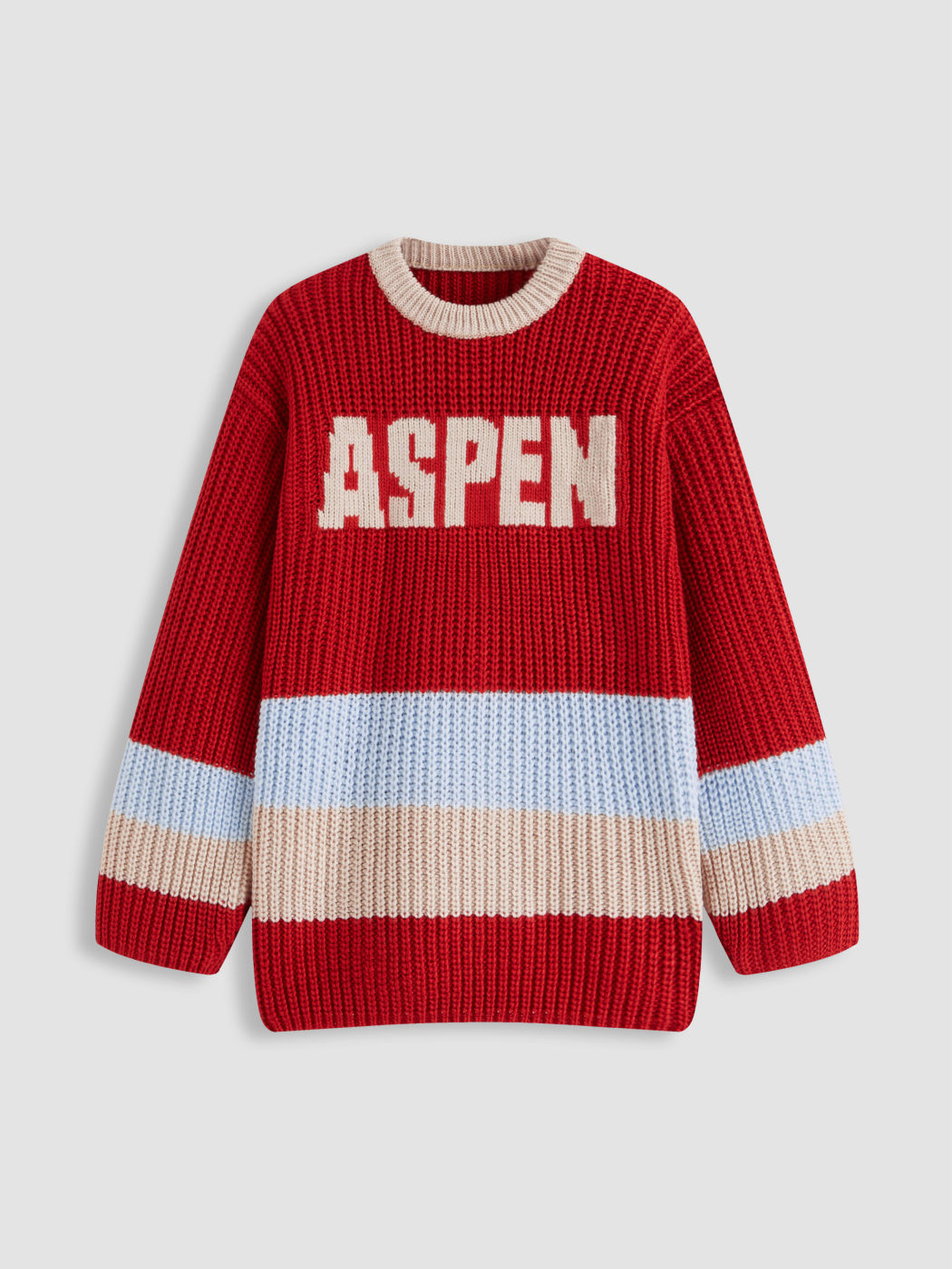 Maglione oversize colorblock a righe in maglia Aspen