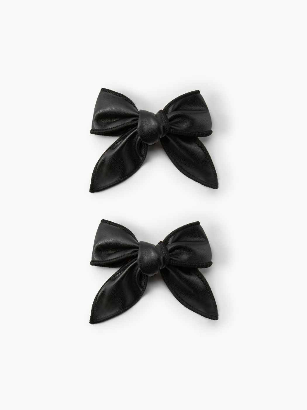 2PCS BOWKNOT FAUX LEATHER  HAIR CLIP