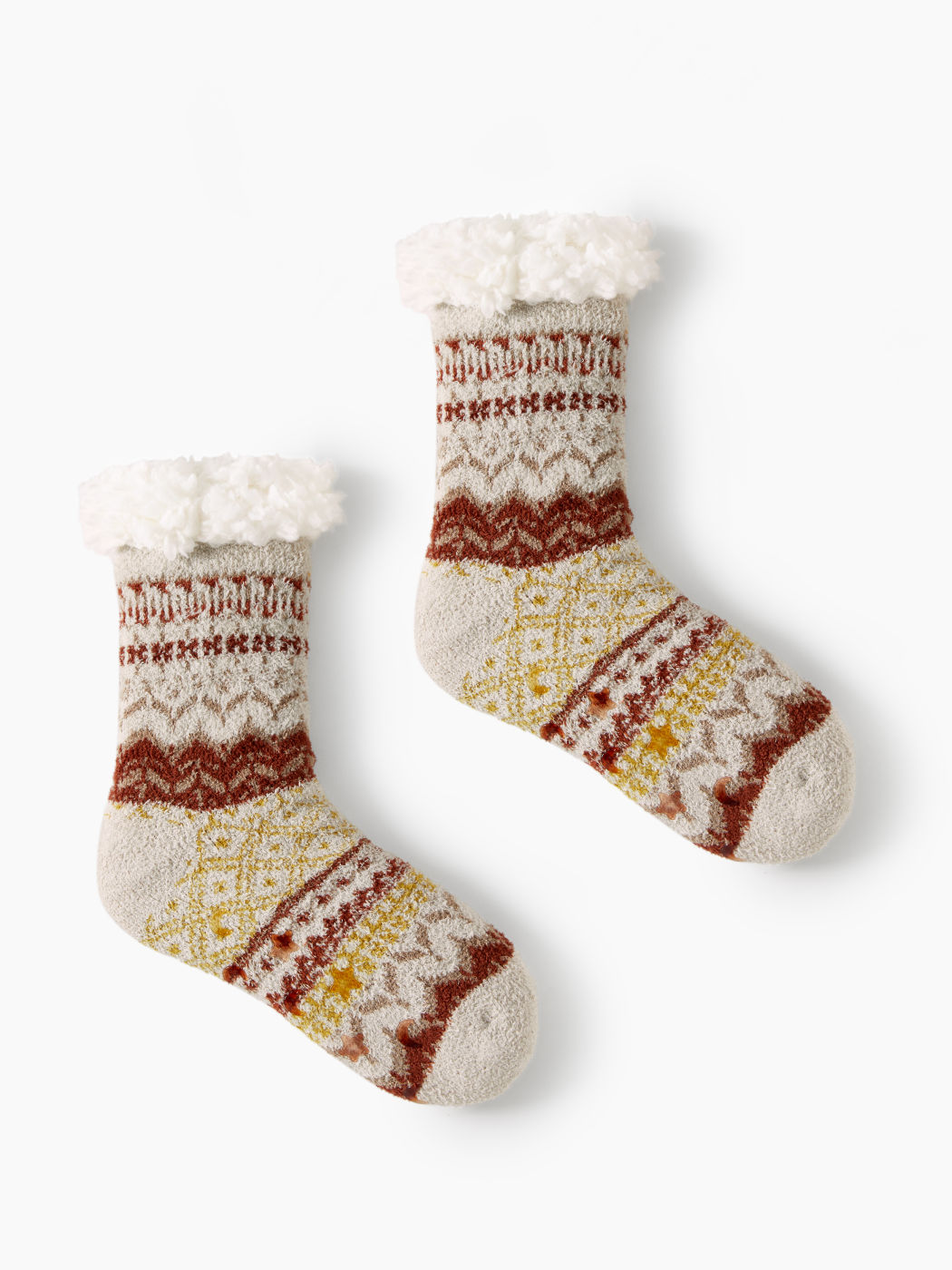 Gestreifte Fleece-gefütterte Crew-Socken
