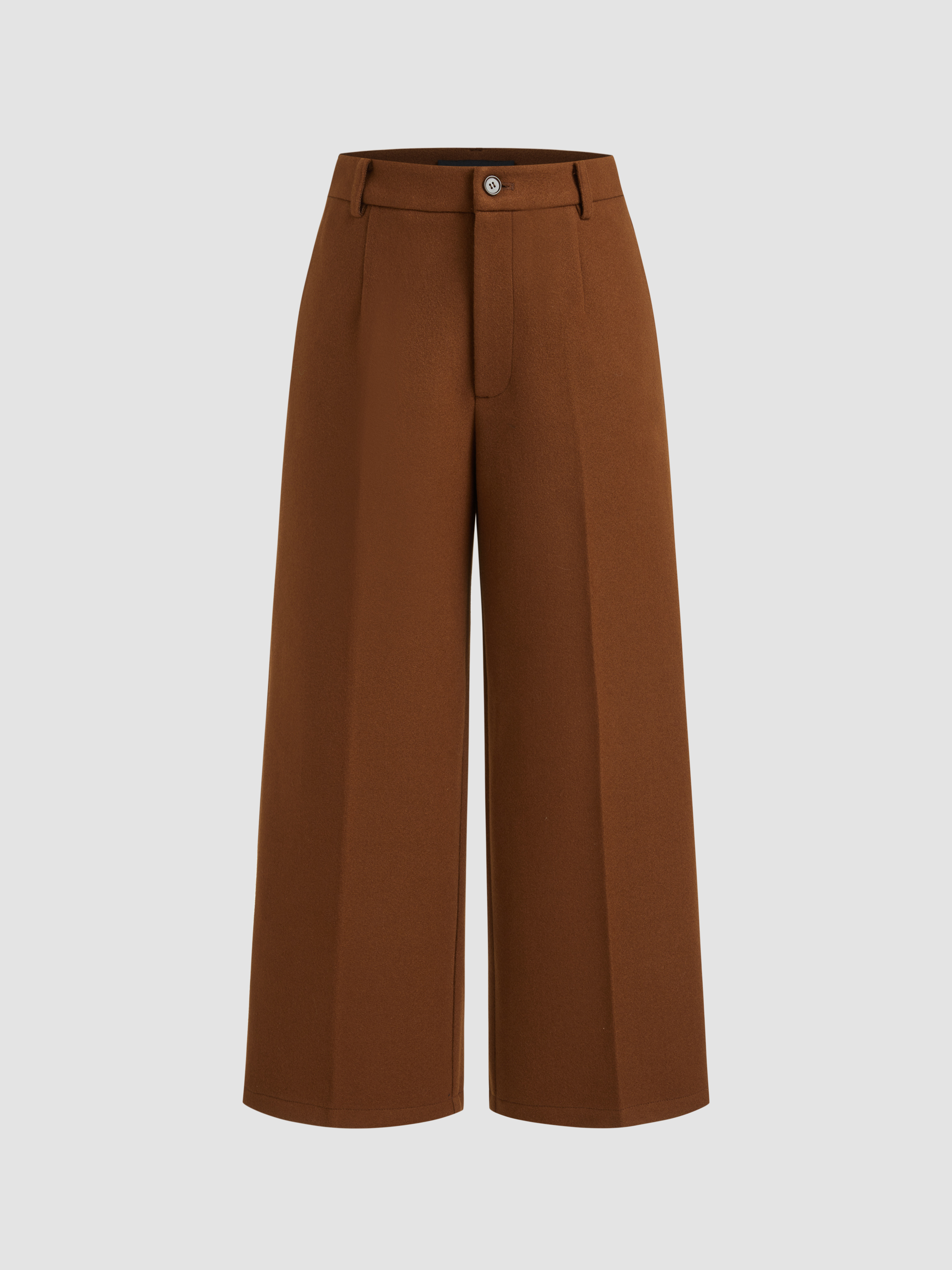 Wollähnliche Mittelhohe Taschen Cropped Gerade Hosen