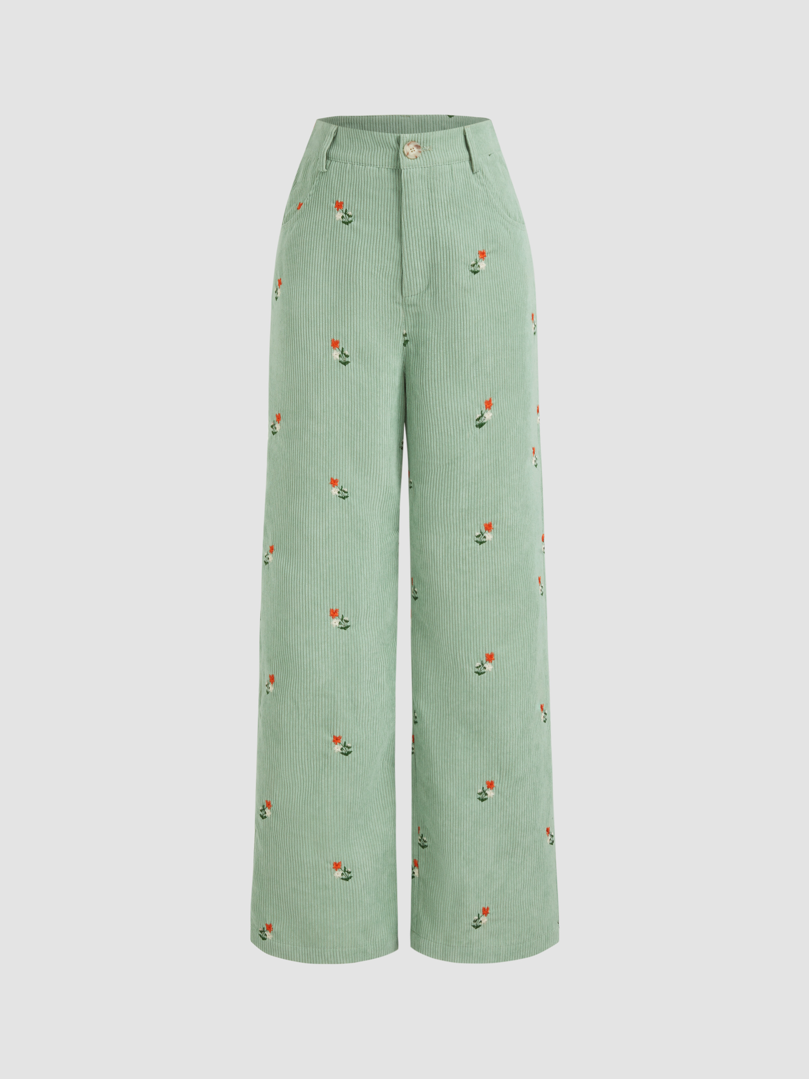 ★送料・関税込★RONRON★FLOWER PATTERN CORDUROY PANTS★ ☆韓国の人気☆【RONRON】☆FLOWER PATTERN CORDUROY PANT.S☆