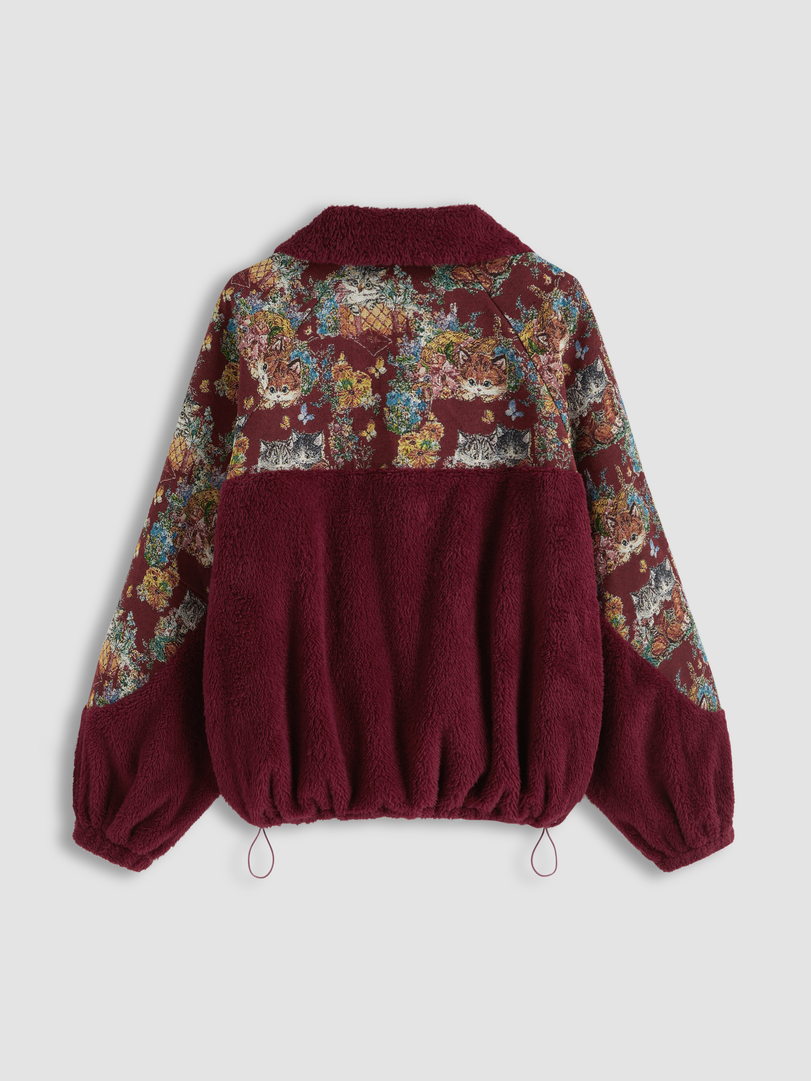 ジャケット・アウター com9uRe. Floral Fleece Jacket wickedafstore-floral-fleece-
