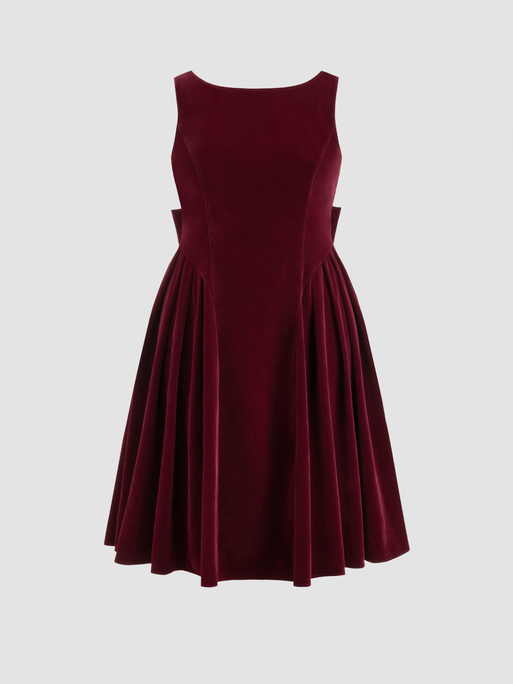 Velvet Boot-Neck Schleifen-Midikleider Kurve & Plus