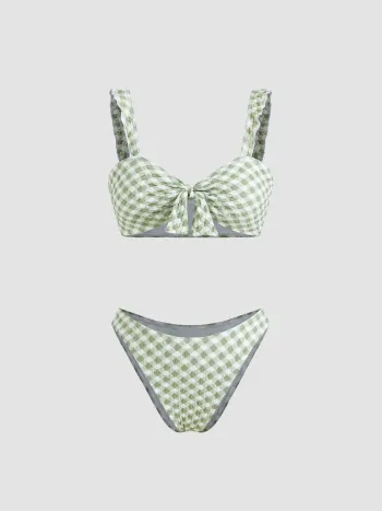 Check Lettuce Trim Bikini Set