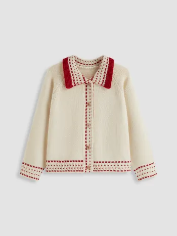 Knit Collar Cardigan Curve & Plus