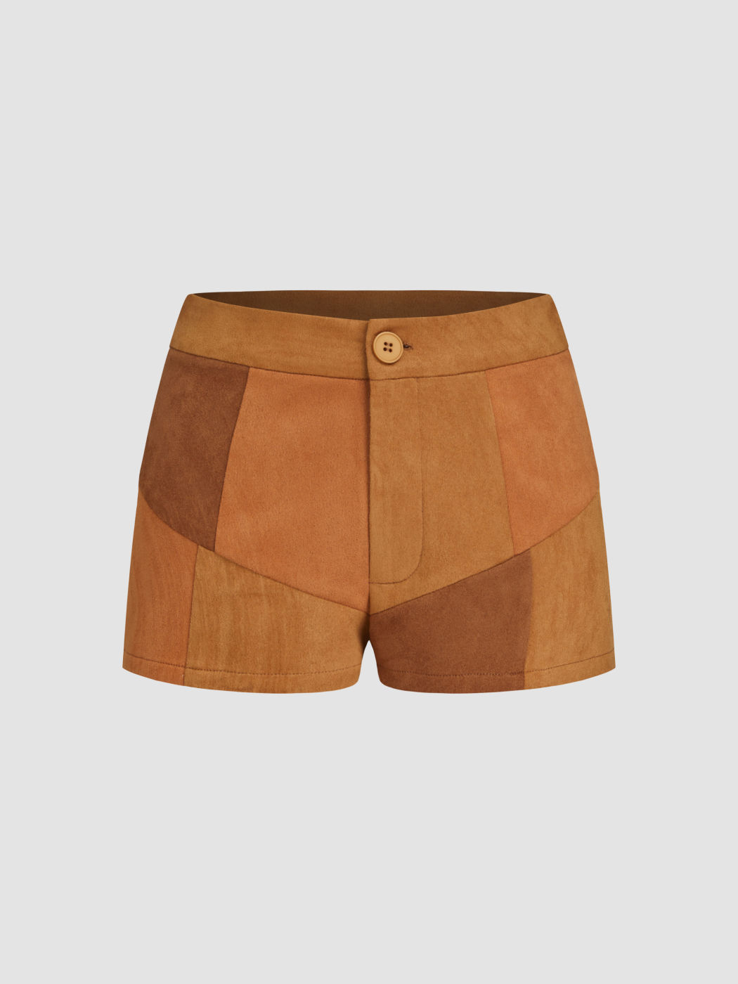 Wildleder Low Rise Patch Micro Shorts