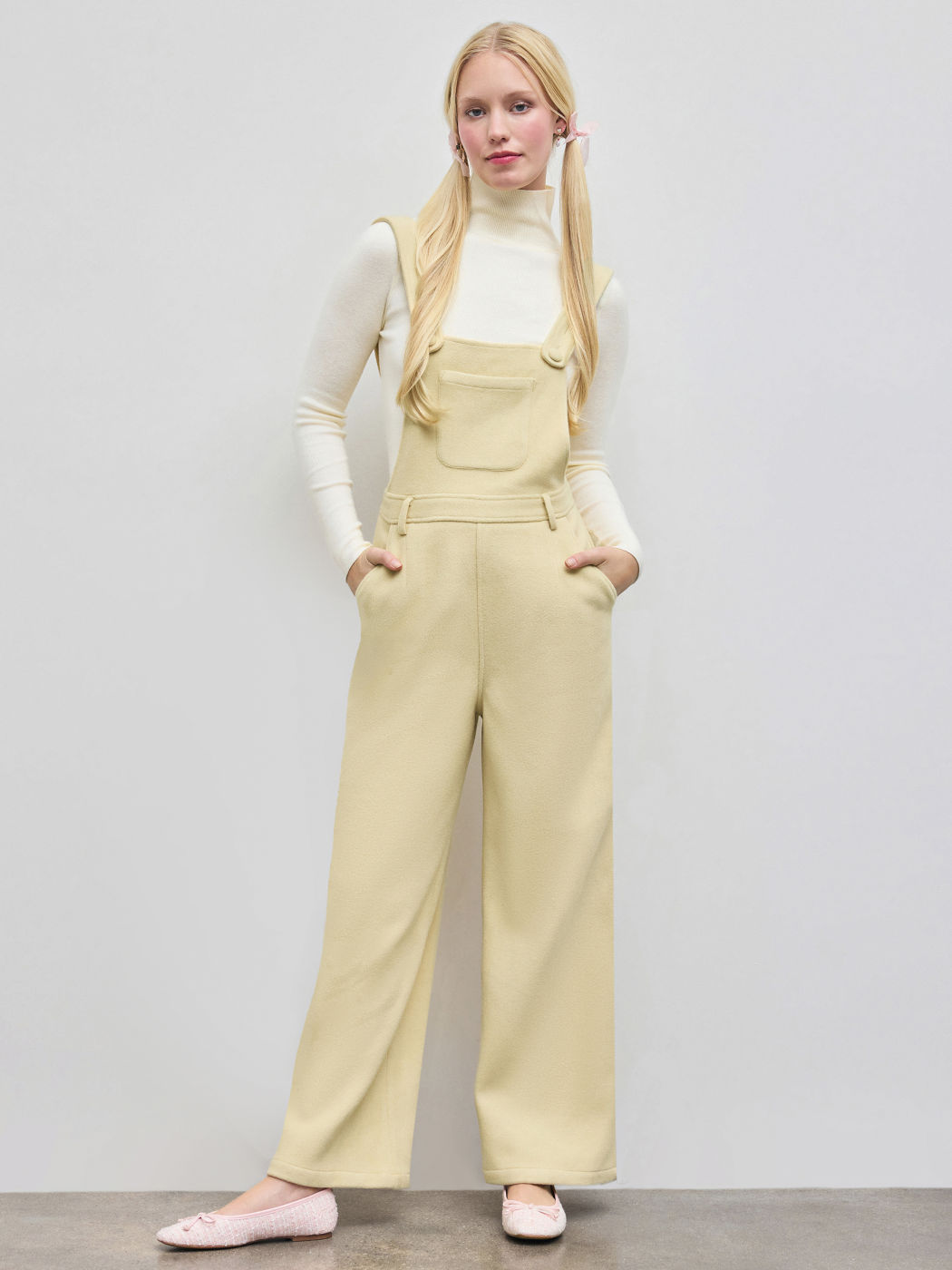 Wool-look Pocket Backless Jumpsuit