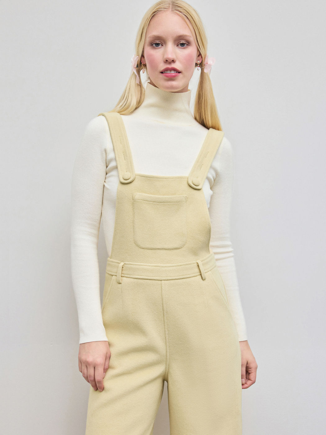 Wool-look Pocket Backless Jumpsuit