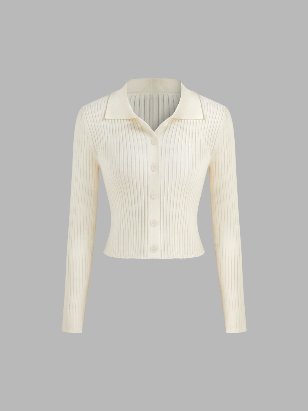 Kragen Strickjacke mit Knöpfen