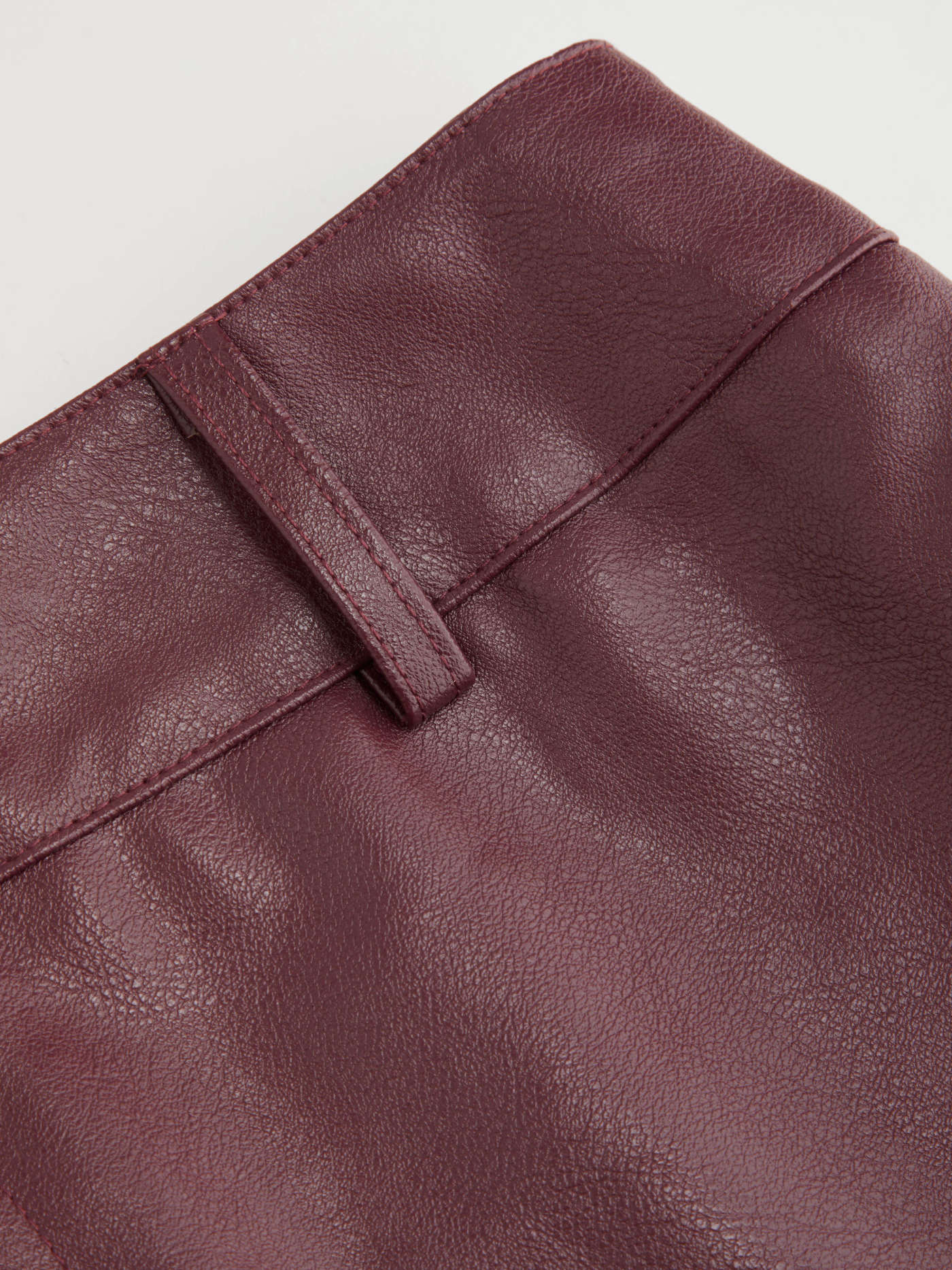Faux Leather Mid Rise Solid Mini Skirt