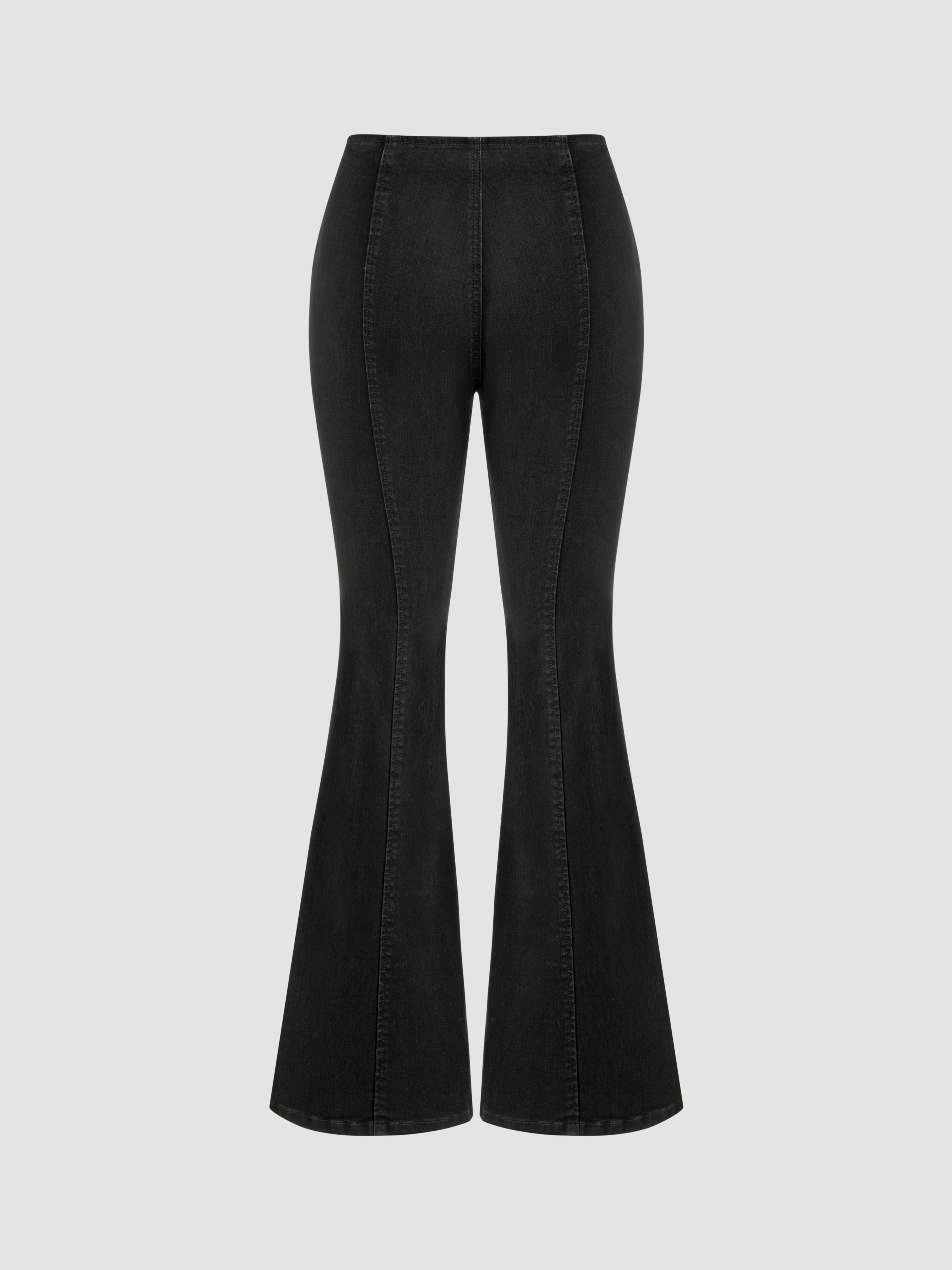 Denim High Stretch Denim Low Rise Flared Jeans For Daily Casual