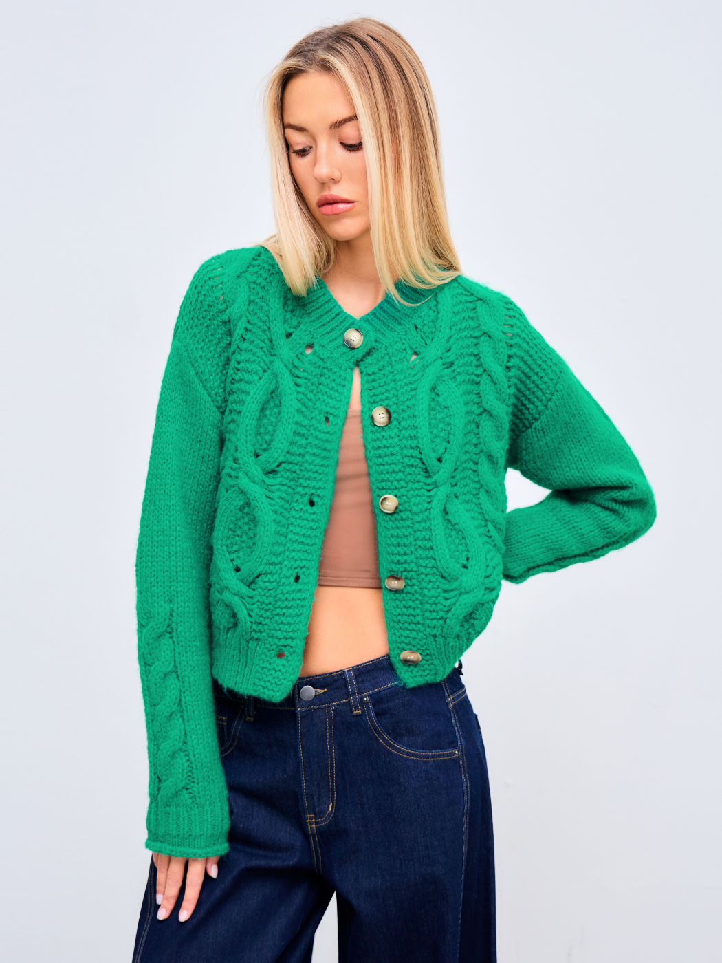 Cable Knit Oversized Cardigan