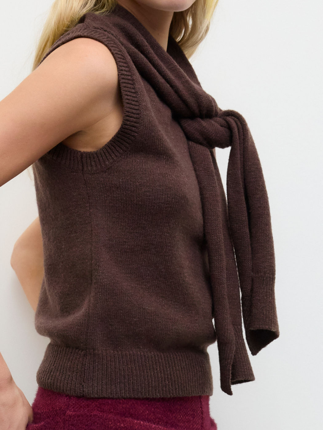 Wool-blend Knotted Vest