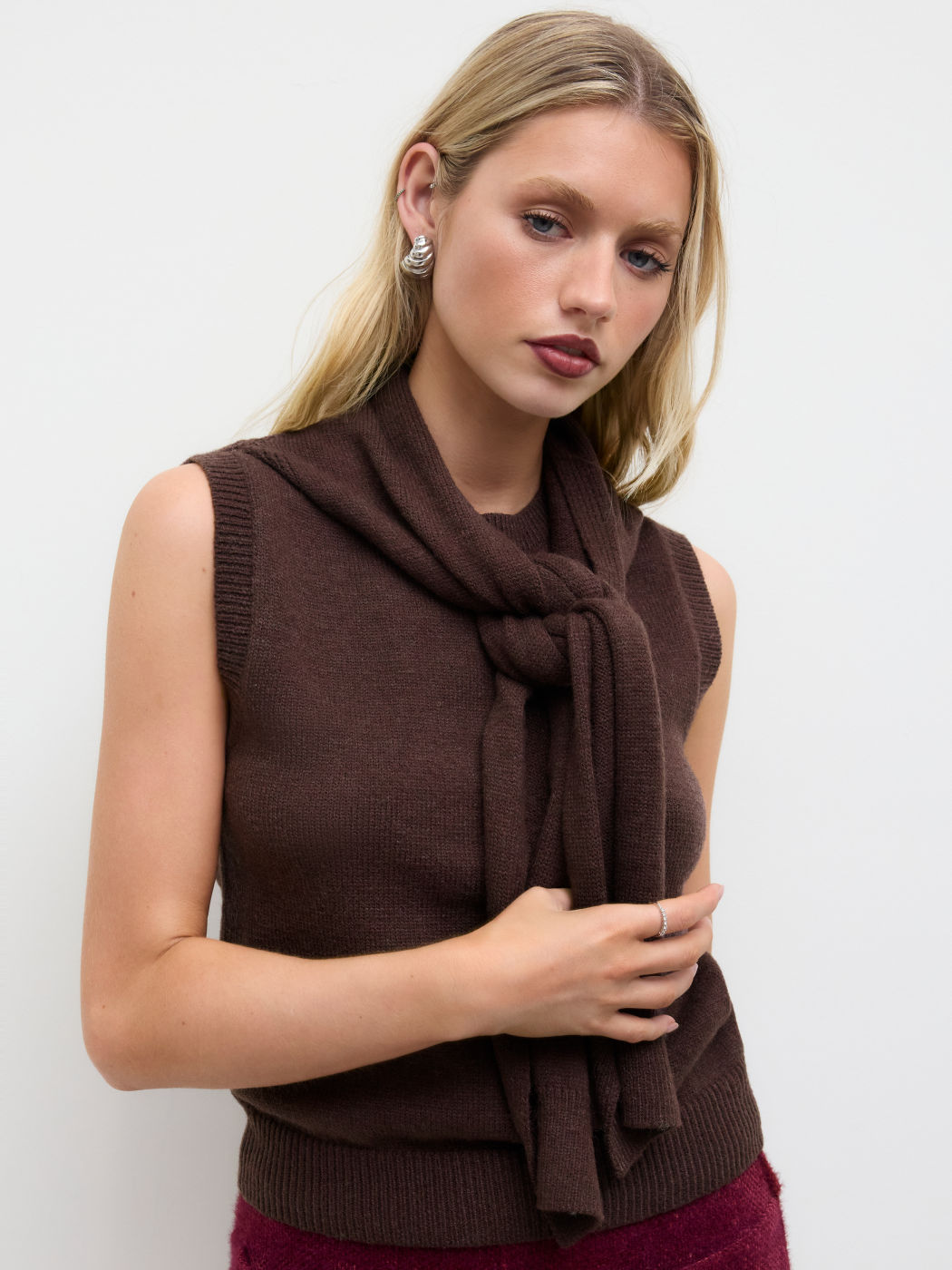 Wool-blend Knotted Vest