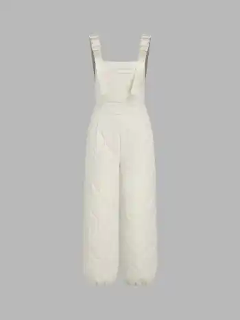 Gesteppter Square Neck Jogger-Overall mit Schnalle