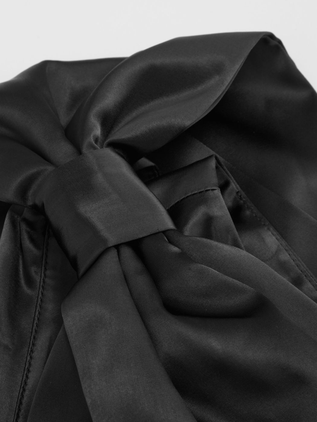 Satin Asymmetrical Neck Bow Cropped Tank Top