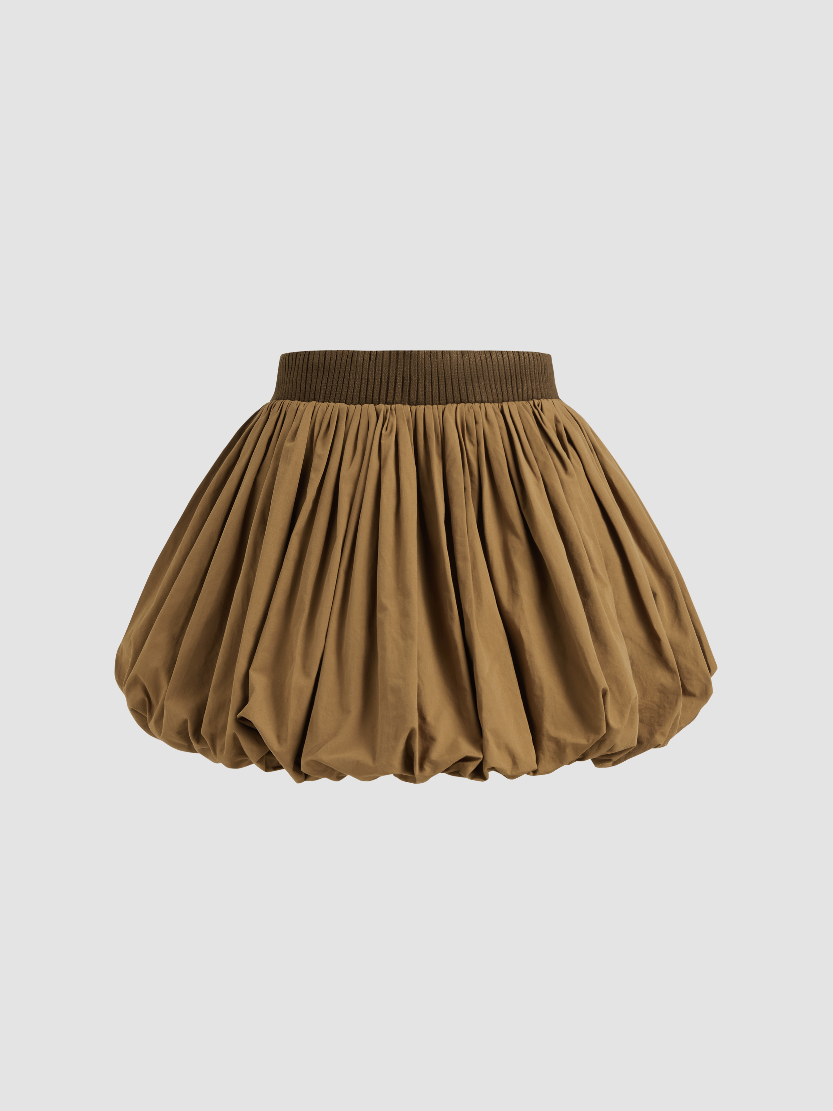 織布 100%コットン ミッドライズ ミニバブルスカート For