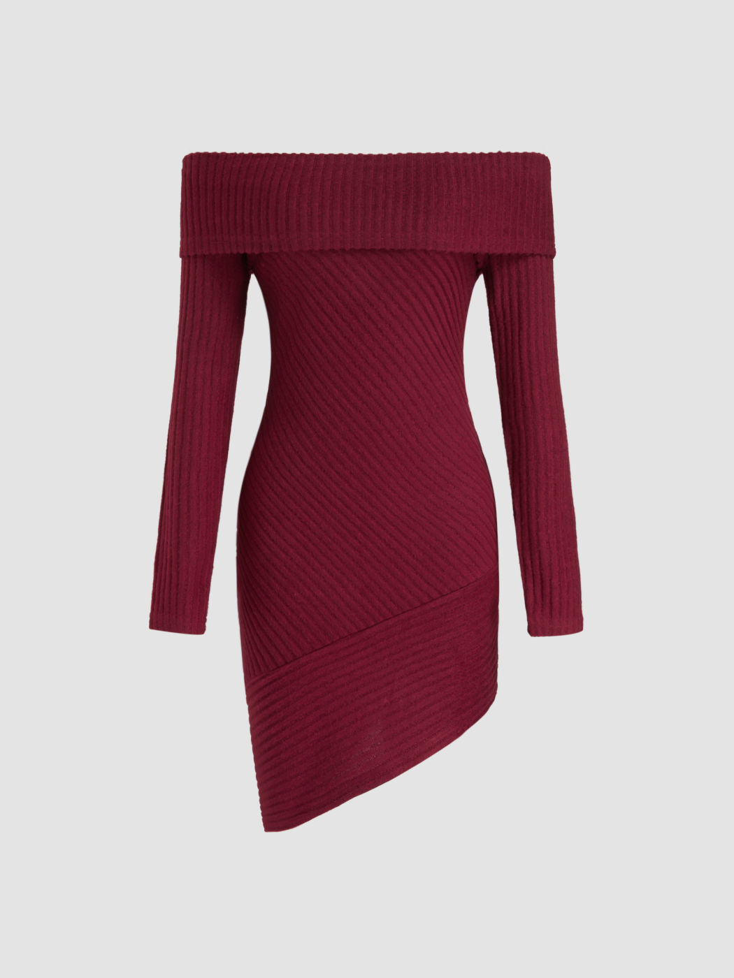Schulterfreies Asymmetrisches Mini Kleid