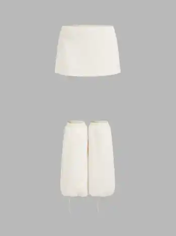 Fleece Minirock mit Kordelzug-Beinwärmern
