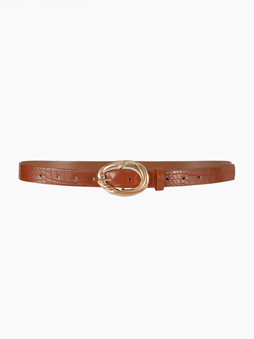 CROCODILE PATTERN OVAL BUCKLE BELT