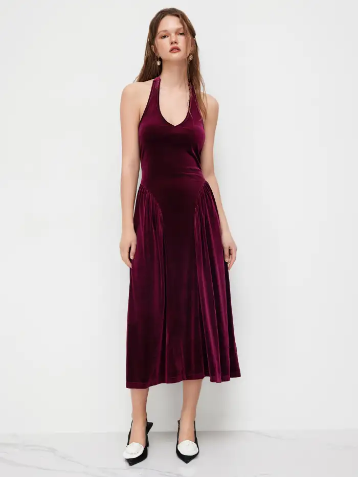 clubbing maxi dress JISngxdf Women Dresses Party Elegant Trendy Print Short Sleeve V Neck Pleated Dress Elastic Waist Boho Beach Dress Pockets Long Maxi Wedding Guest