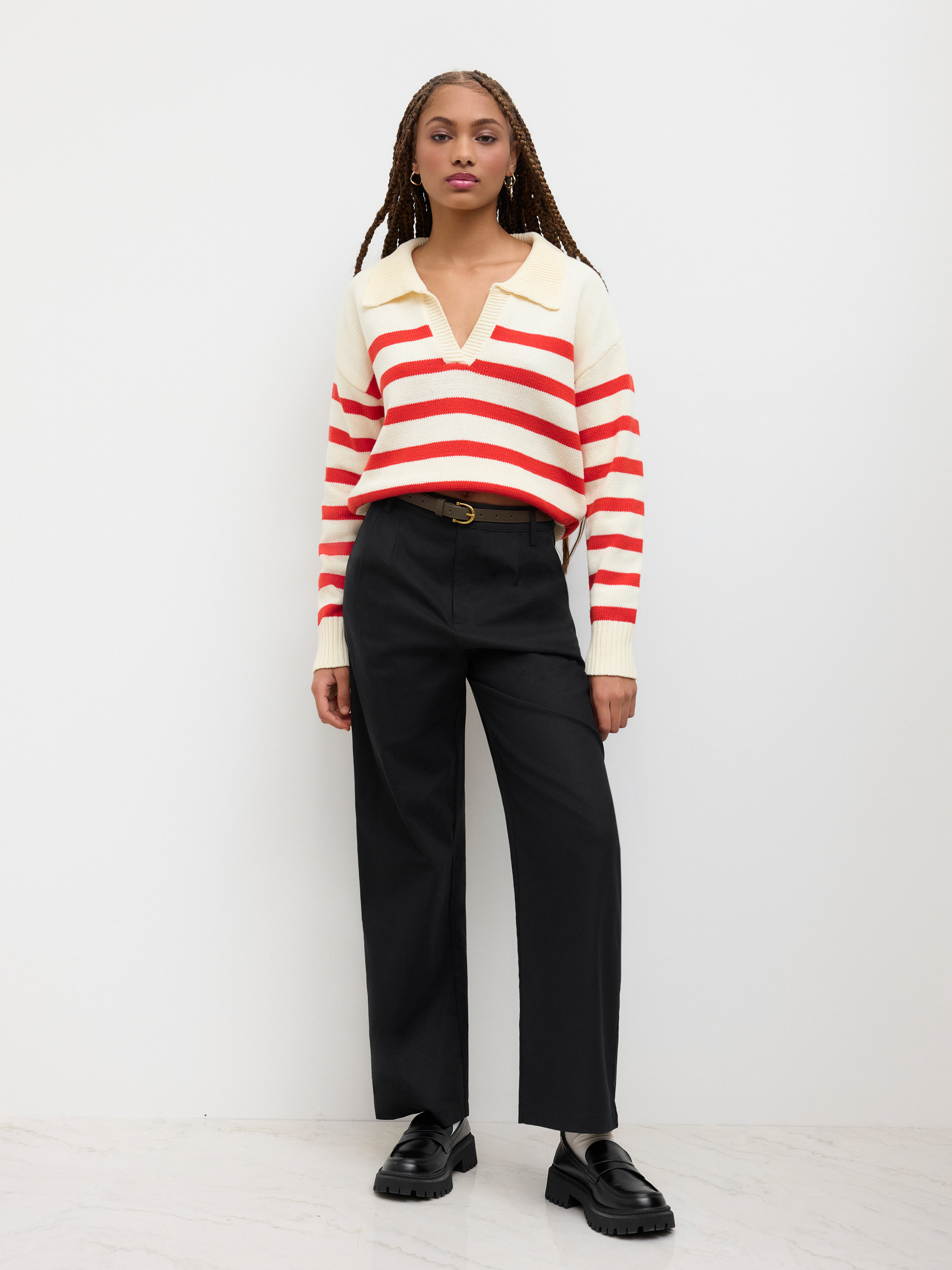 Wide Leg Pants Woven Belted Linen Straight Leg Pant For