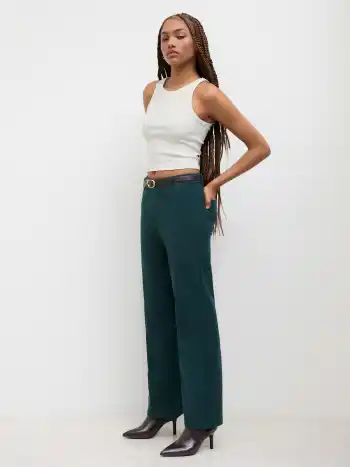 Cotton-blend Round Neckline Solid Tank Top