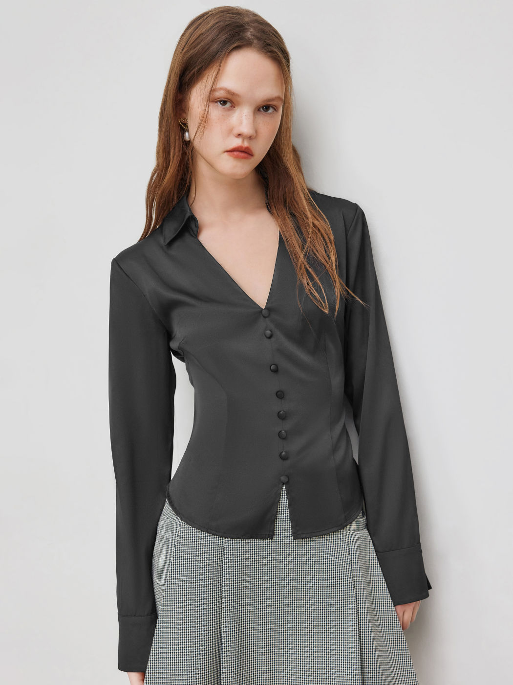 Collar Long Sleeve Blouse