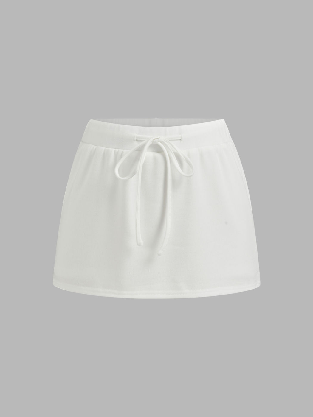 Cotton-blend Low Rise Knotted Mini Skort