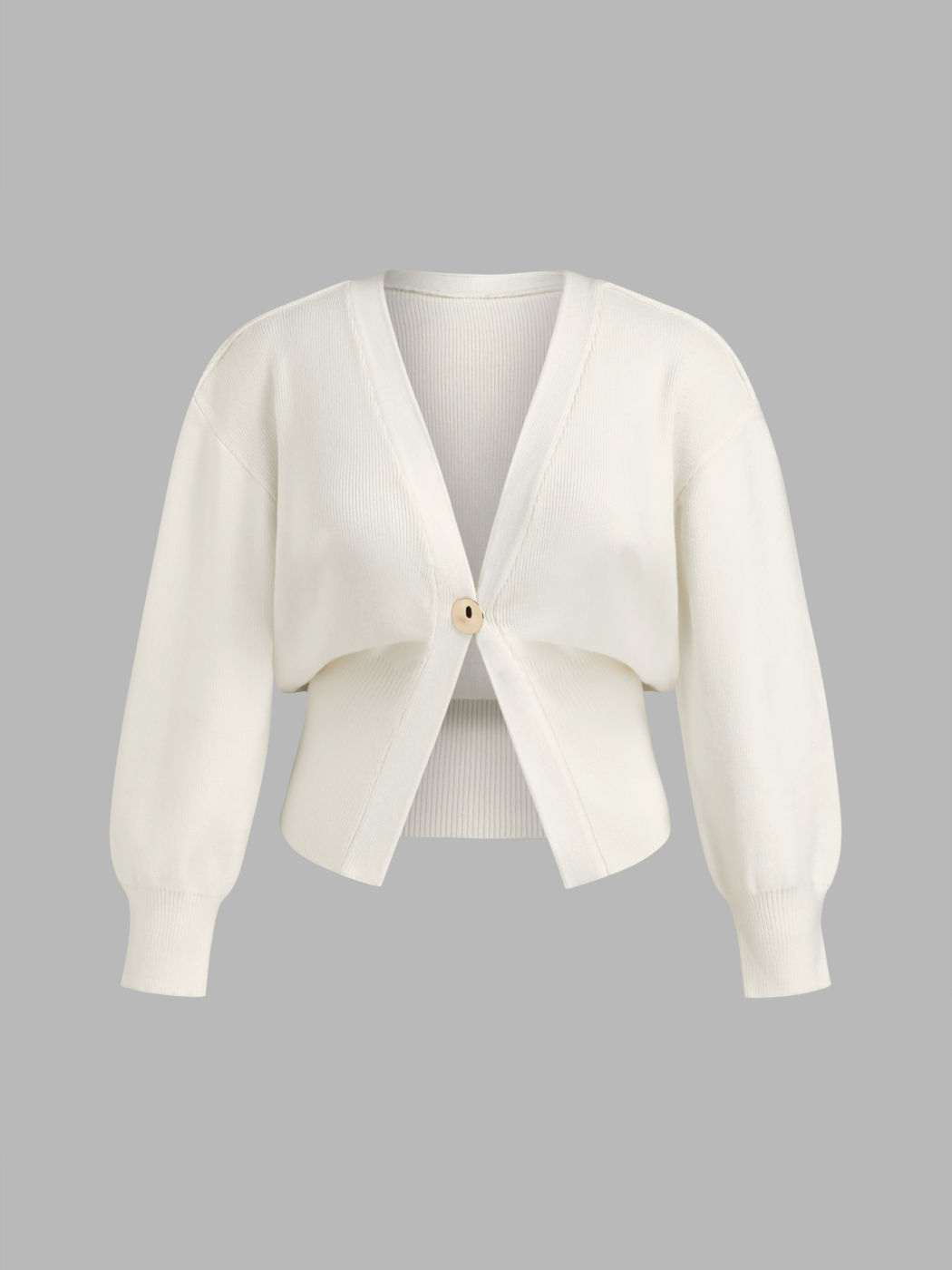 Knit V-neck Metallic Button Oversized Cardigan Curve & Plus