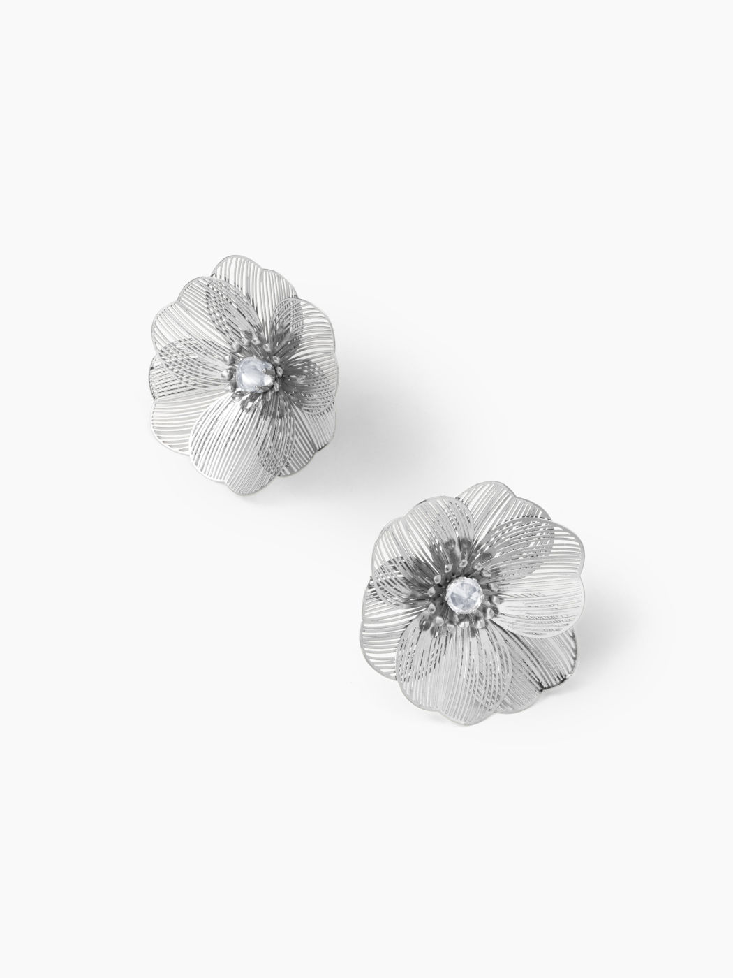HOLLOW FLOWER ZIRCON STUD EARRINGS