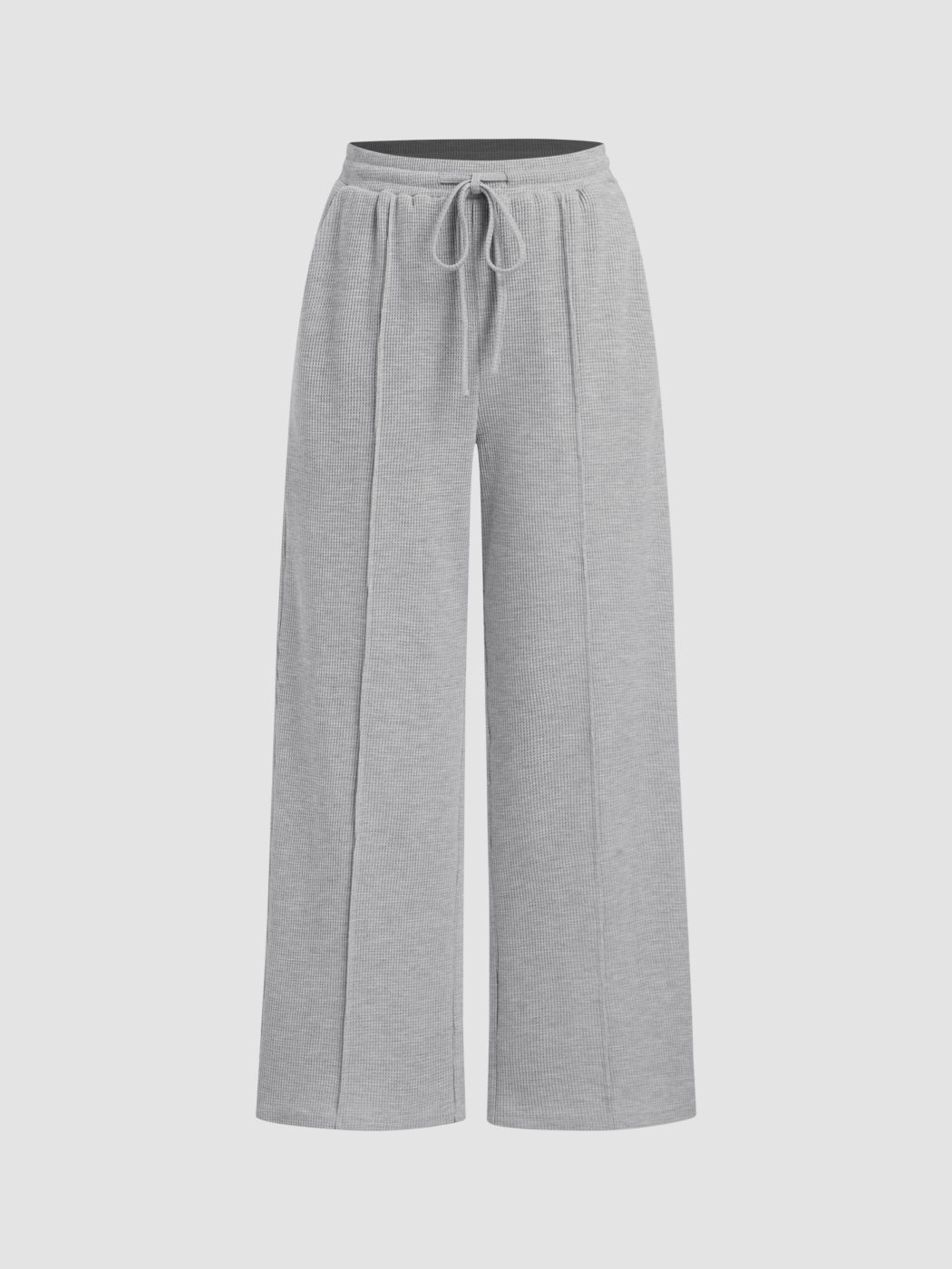 Cotton-blend Mid Rise Drawstring Straight Leg Trousers